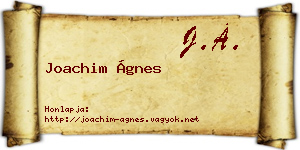 Joachim Ágnes névjegykártya